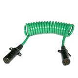 Euro standard 12V N Type 7P ABS connector TP1205 Trailer truck Spiral wire Green Trailer Coil cable