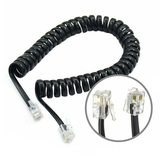 KMCABLE Vandal resistant phone handset landline phone handset spiral cable Black Connection Wire