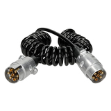 Euro Black Color Trailer Cable 12V SAE J560 Aluminum plugs Coiled Trailer Wire By shanghai KMCABLE