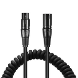 3FT Male to Female speaker audio cable 3 PIN Connector Microphone Audio DMX XLR Spiral Power Cable