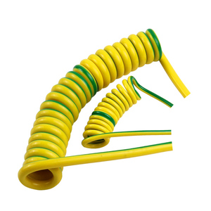 High flexiblity PVC yellow/green Spring Cable muilt-core Spring wire Spiral Cable electric Cable
